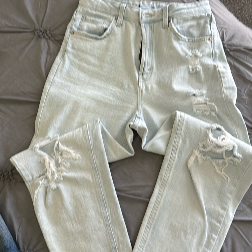 High rise light wash ankle jeans size 4, like new